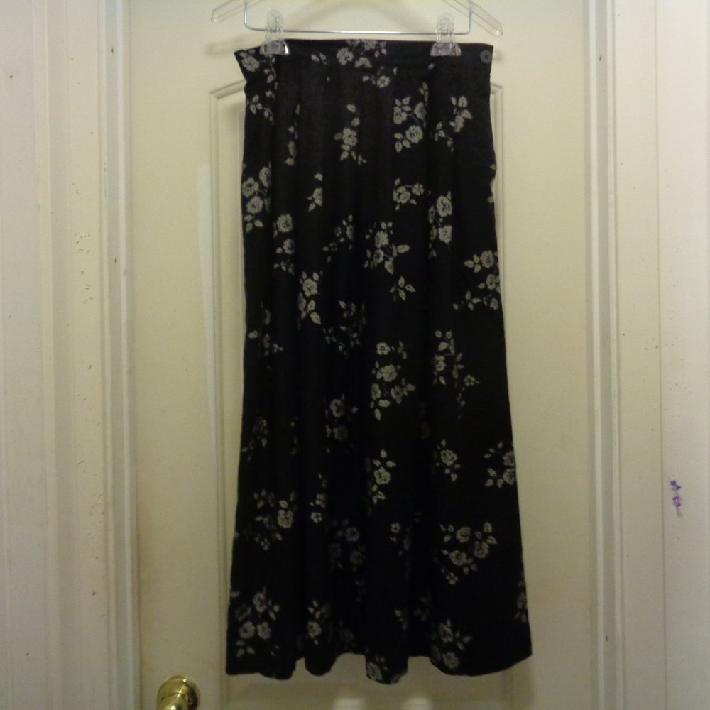 RETRO GIRL STYLED AESTHETIC BLACK & GREY MAXI SKIRT 12